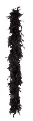 Boa burlesque fin en plumes noires véritables