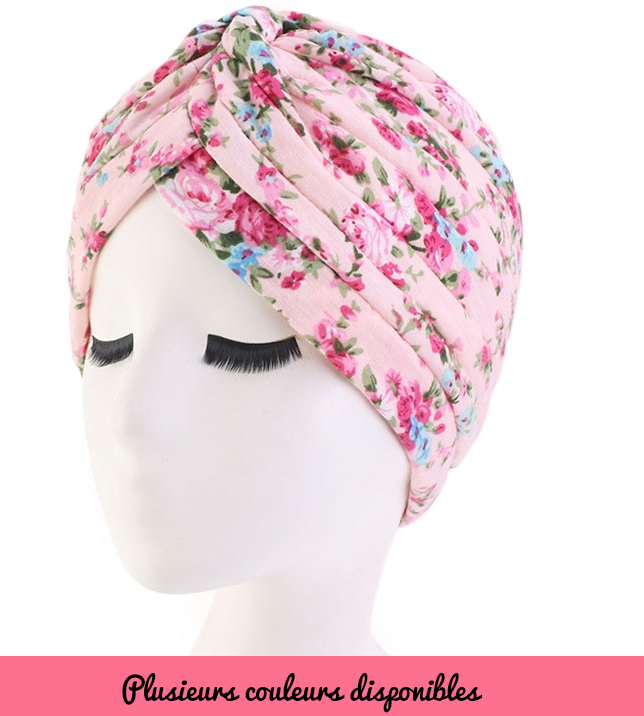 Bonnet turban motif fleurs liberty couleur au choix