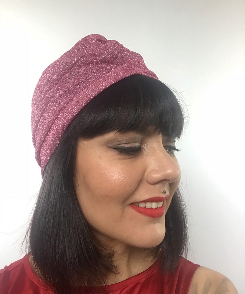 Bonnet Turban Stretch Vert émeraude – Paillettes, Pinup Burlesque, Rétro, Neuf