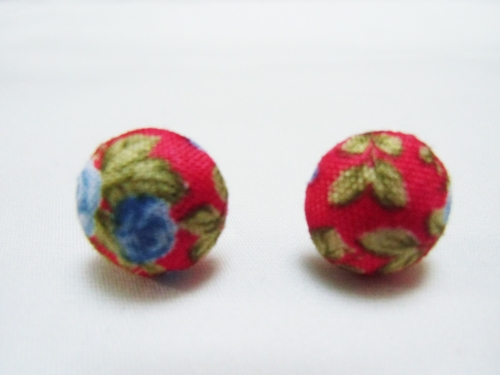 Boucles D'oreilles Fleurs En Tissu Doré - Dormeuses - Neuf Sans Emballage