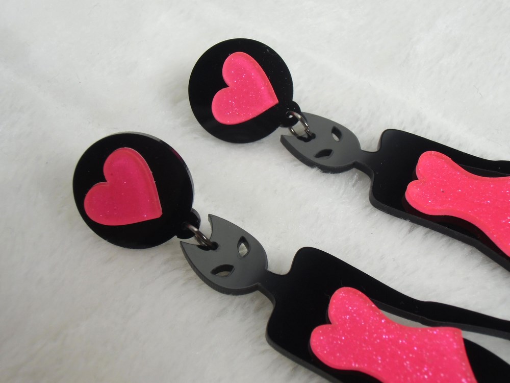 Boucle D Oreille Noel Amazon RAIDIN Boucles D'oreilles Pendantes En Acrylique Avec Chat Boucles D'oreilles Pendantes