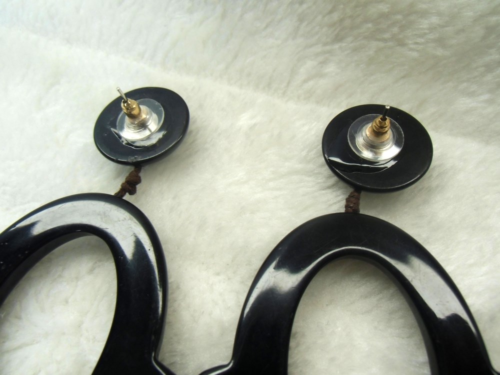 Boucles d'oreilles vintage YSL Arty Heart à clips en résine dorée et c – / ByR