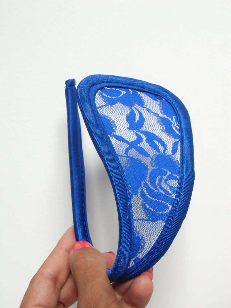 C-string invisible glamour bleu sexy en dentelle