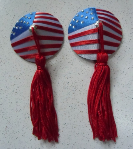 Cache-tétons nippies drapeau américain pompons rouges