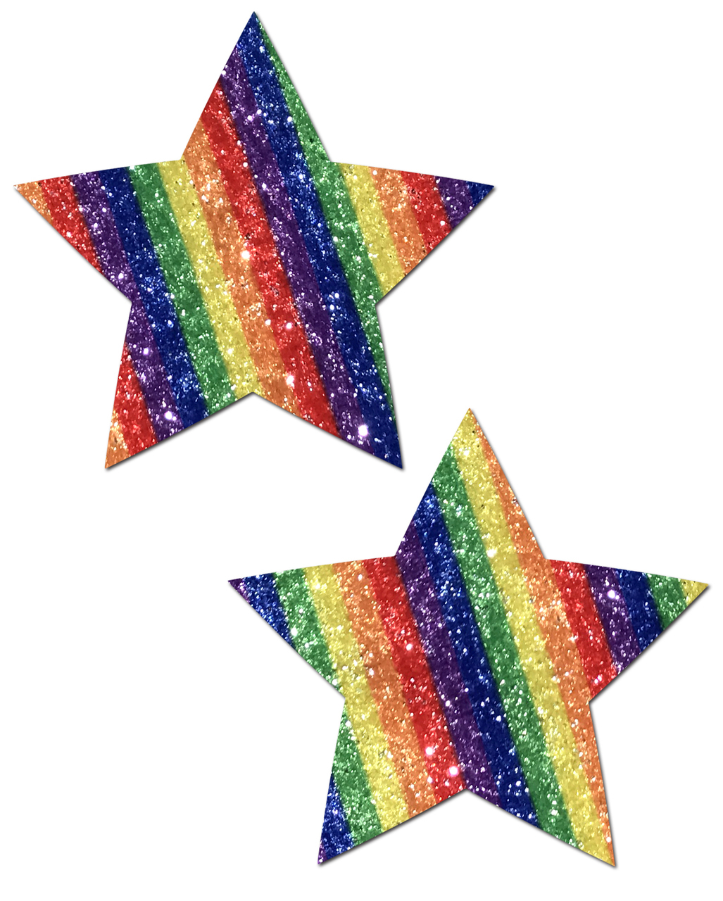 Cache-tétons nippies étoiles arc en ciel à paillettes