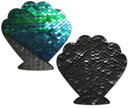 Cache-tétons nippies coquillages sirène sequin double