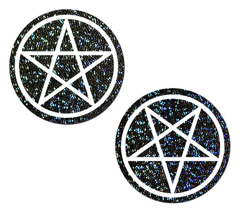 Cache-tétons nippies pentagrammes effet paillettes