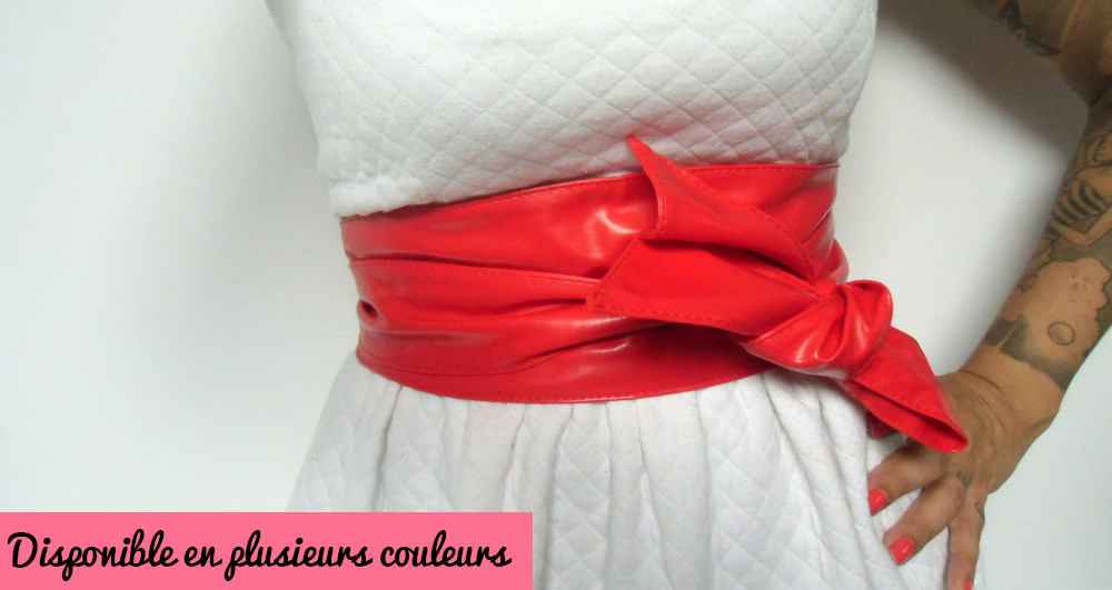 Ceinture en simili cuir à enrouler autour de la taille