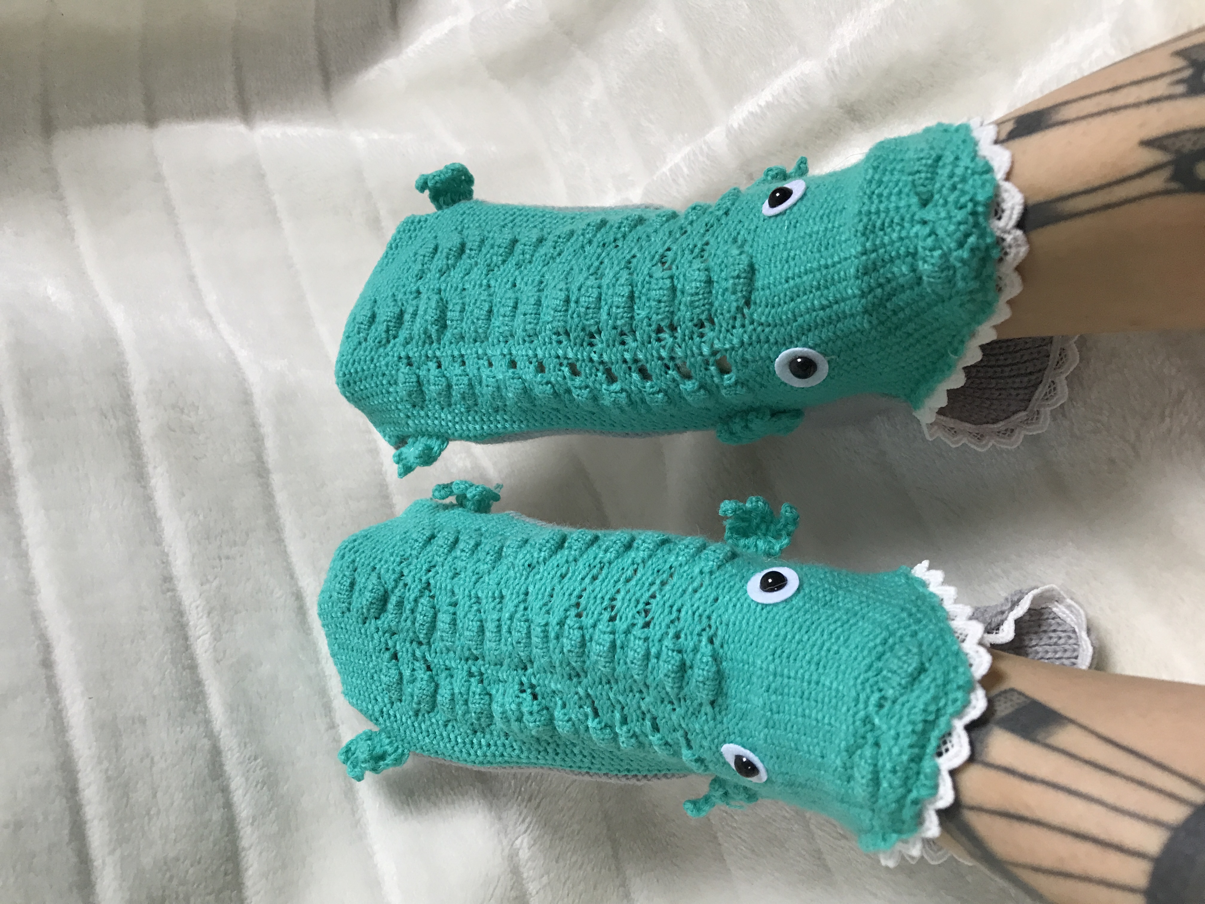 Chaussettes originales animal crocodiles verts 