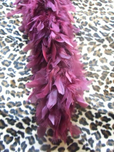 Boa bordeaux épais en plumes véritables 120g burlesqueries