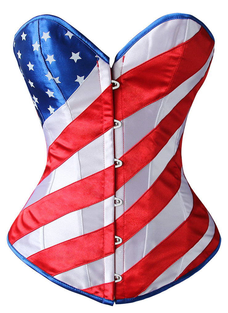 Corset pin-up original drapeau américain armatures métal