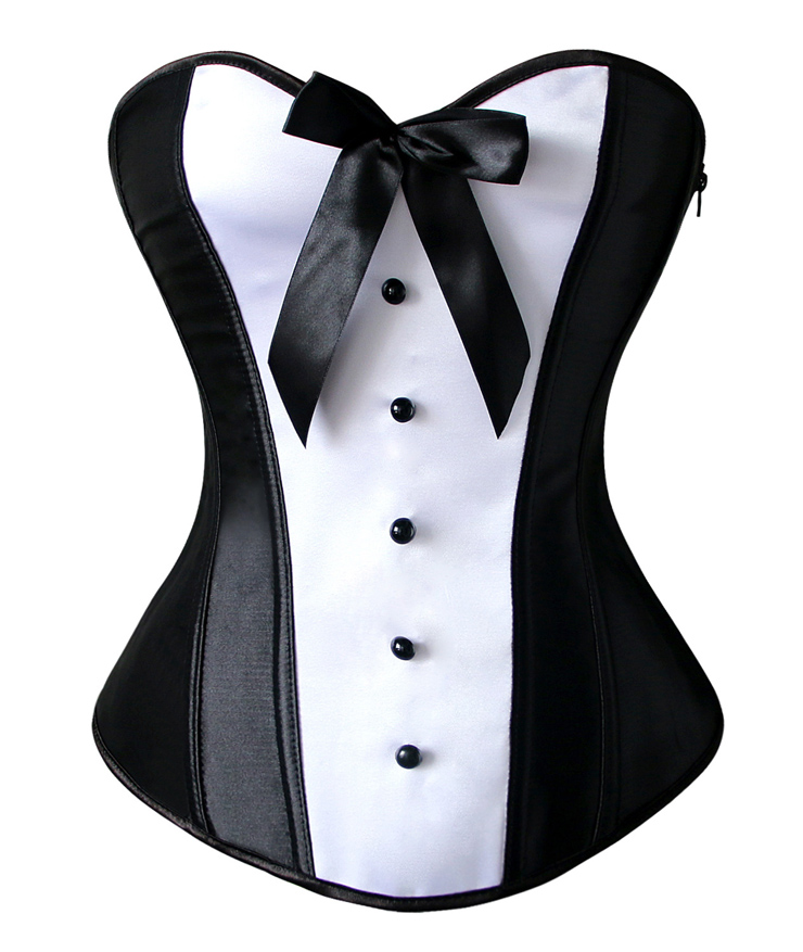 Corset original effet smoking costume masculin-féminin