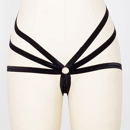 Culotte harnais noire cul-nu elastiques doux
