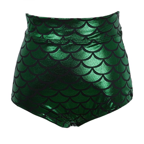 Culotte verte écailles de sirène taille haute sexy