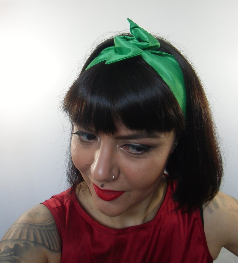 bandeau cheveux vert