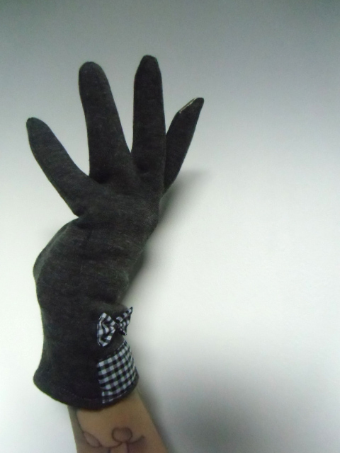 Gants Femme Hiver Marron Vichy Doublure Polaire Tactile Smartphone Taille Unique