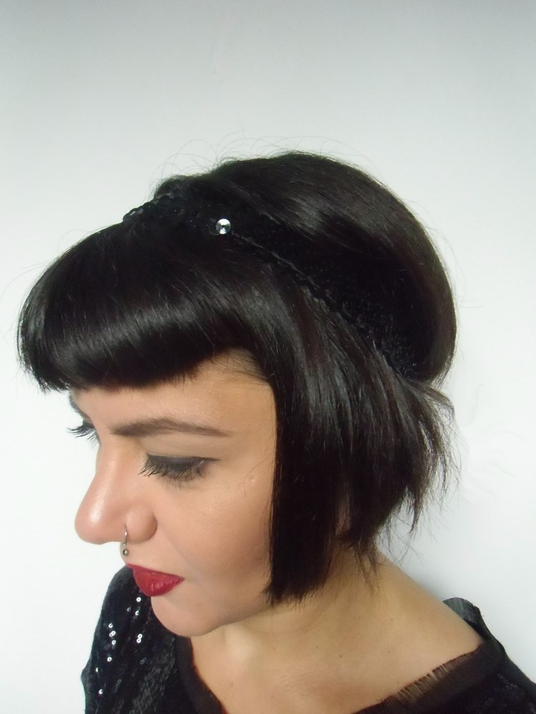 Headband en sequin brillant pin-up rétro charleston