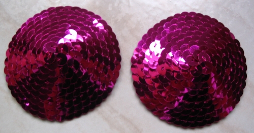 Cache-tétons burlesques roses fushia "Acid pink circle"