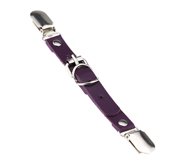 Jarretelle à l'unité en simili cuir violet en métal "Wild purple clips"