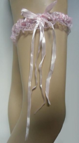 Jarretière élastique rose pâle originale et sexy