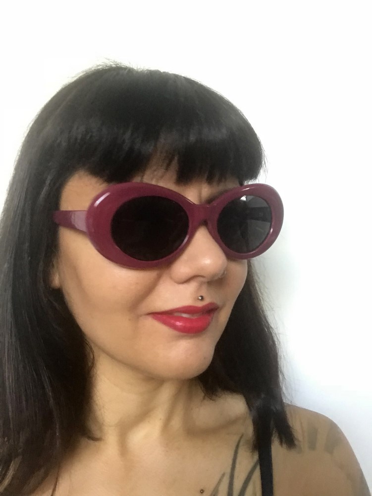 Lunettes de soleil r tro ann es 60 ovales prunes Lunettes de soleil r tro ann es 60 ovales prunes