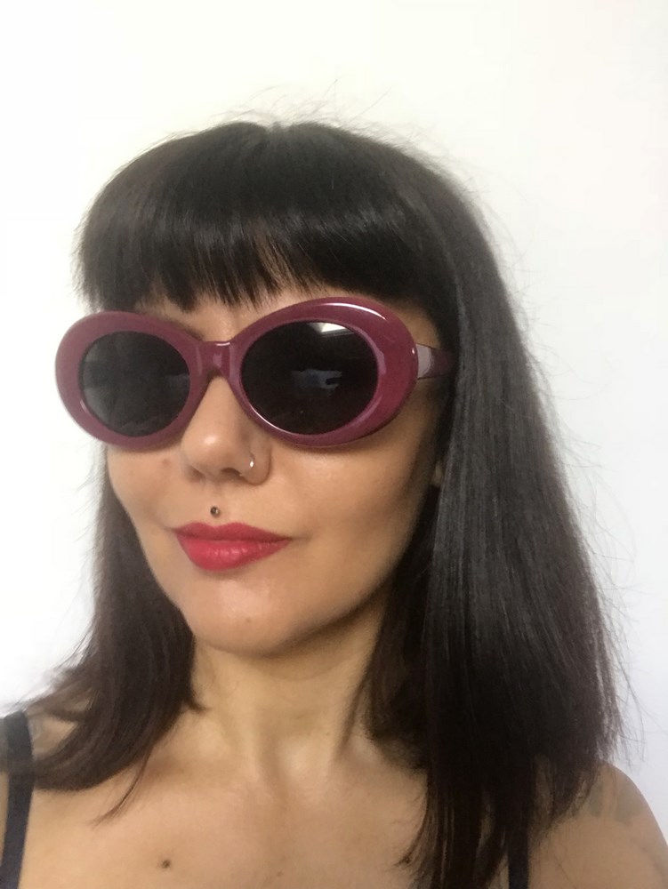 Lunettes de soleil r tro ann es 60 ovales prunes Lunettes de soleil r tro ann es 60 ovales prunes