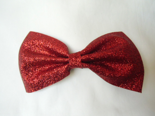 Ancienne Pince à Cheveux Vintage En Velours Rouge - Brodée Perles Et Oiseaux Dorés (Occasion Très Bon état)