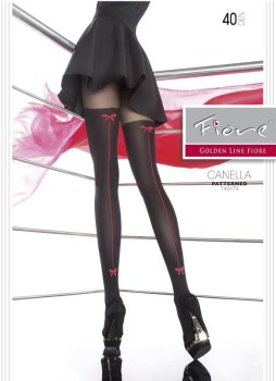 Collants façon chaussettes à couture rouge à noeuds