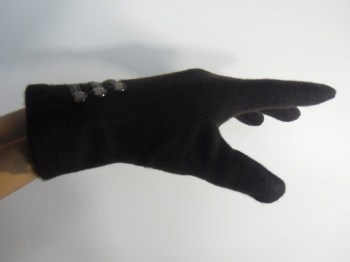 Gants hiver rétro marrons en laine finition officier