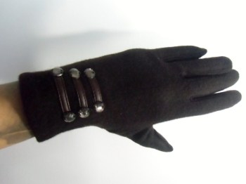 Gants hiver rétro marrons en laine finition officier