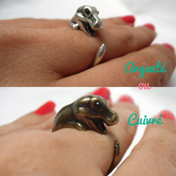 Bague originale animal tyrannosaure enroulé