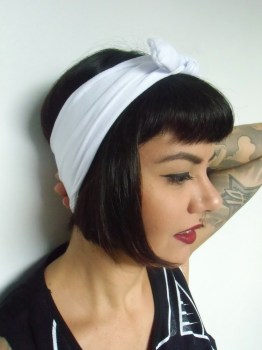 Bandeau élastique à noeud coton coiffure pinup