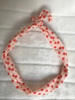 Bandeau cheveux rigide modulable beige pois corail