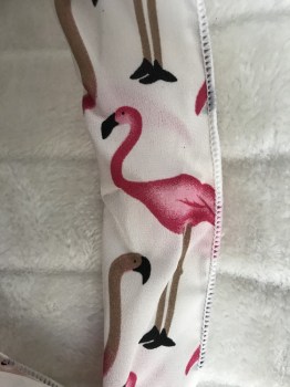 Bandeau cheveux rigide modulable blanc flamants roses