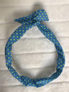 Bandeau cheveux rigide modulable bleu pois jaunes