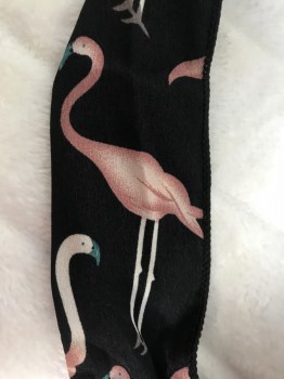 Bandeau cheveux rigide modulable noir flamants roses