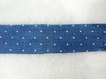 Bandeau à cheveux rigide modulable jean bleu à pois