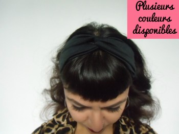 Bandeau turban élastique coiffure rétro pinup