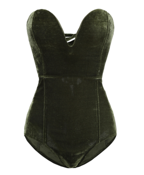 body-bustier-velours-lacet-dos-vert-khaki