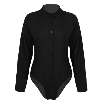 Body noir chemise working girl sexy