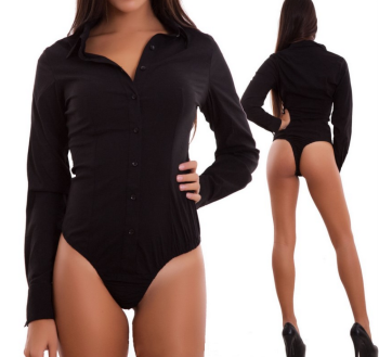 Body noir chemise working girl sexy