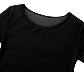 Body échancré noir en mesh transparent