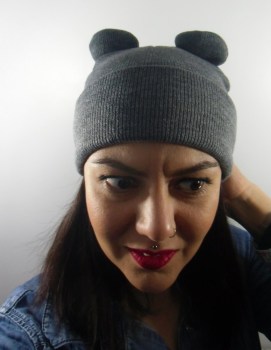Bonnet gris original hiver oreilles de Mickey