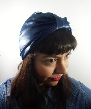 Bonnet turban original simili-cuir wetlook