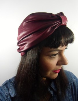 Bonnet turban original simili-cuir wetlook