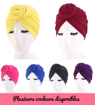 Bonnet turban original à paillettes couleurs au choix