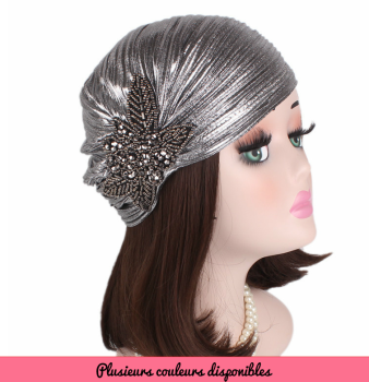 bonnet-turban-lame-argente--perles-retro-annees-folles-texte