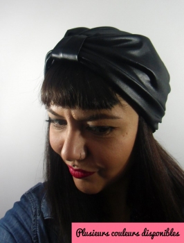 Bonnet turban original simili-cuir wetlook