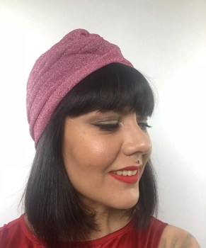 Turban Amy PinUp Noir à Paillettes - Les Franjynes