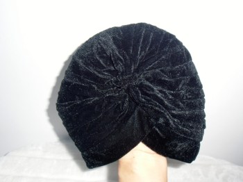 Bonnet turban original en velours noir